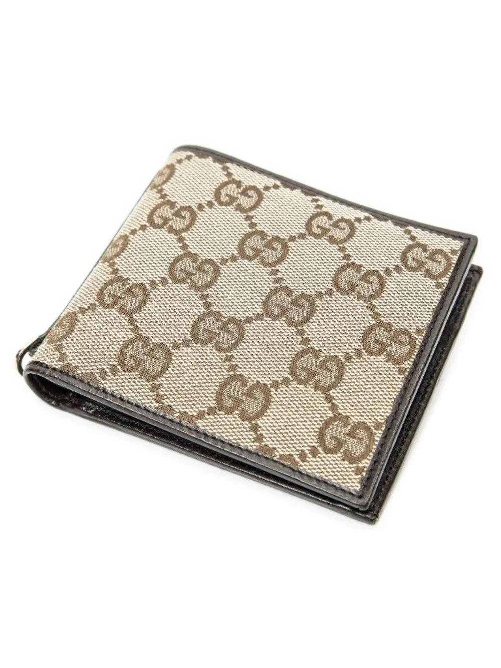 Gucci Web Bifold Wallet Beige Brown GG Canvas - Picture 1 of 5